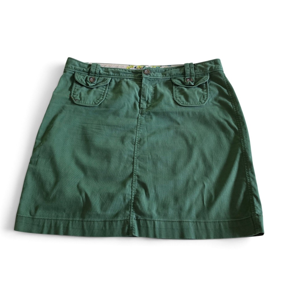 Old Navy Green Cotton Cargo Mini Skirt Utility Pockets Women's Size 14